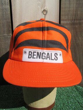 Vintage NFL Cincinnati Bengals Tiger Stripe Snapback Baseball Hat Cap RARE